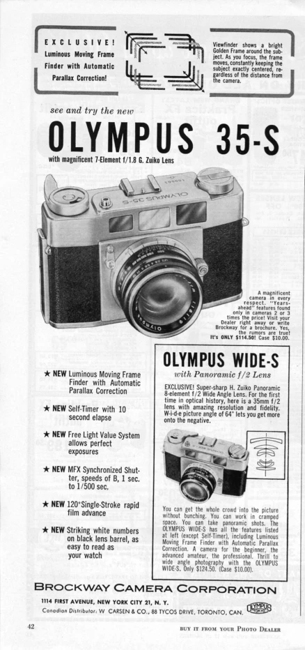 an ad for a camera in the magazine olympic