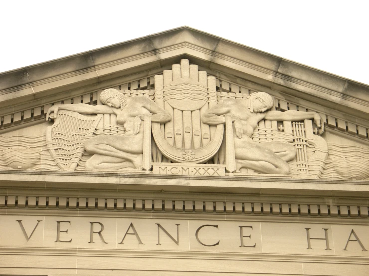 a sign above a building stating verance hall