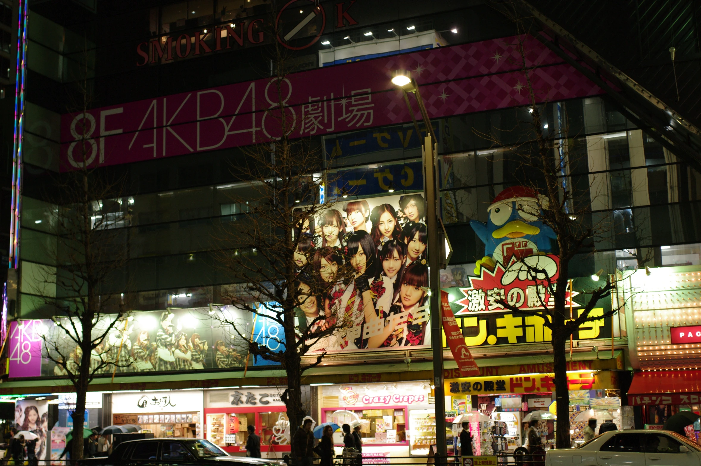 a picture of an outside area of a building with people walking and traffic