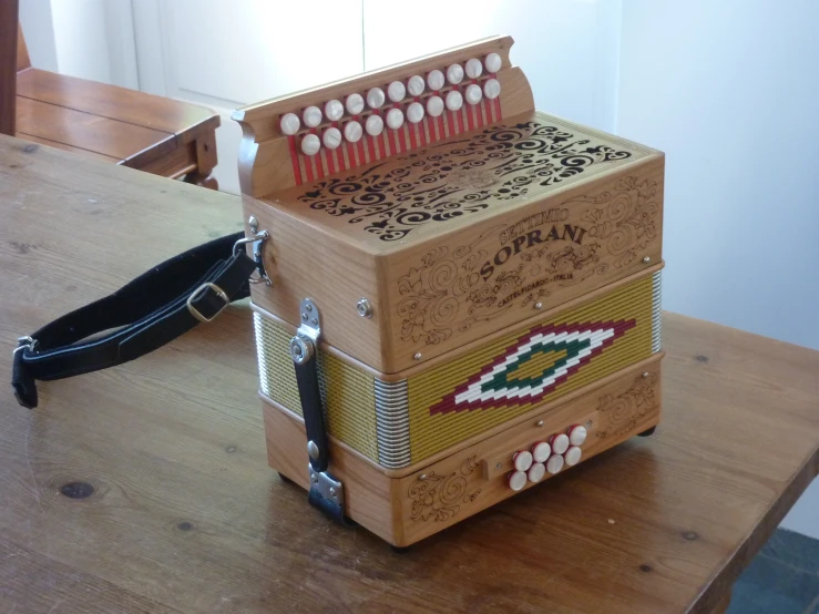 an old style box with an accordion
