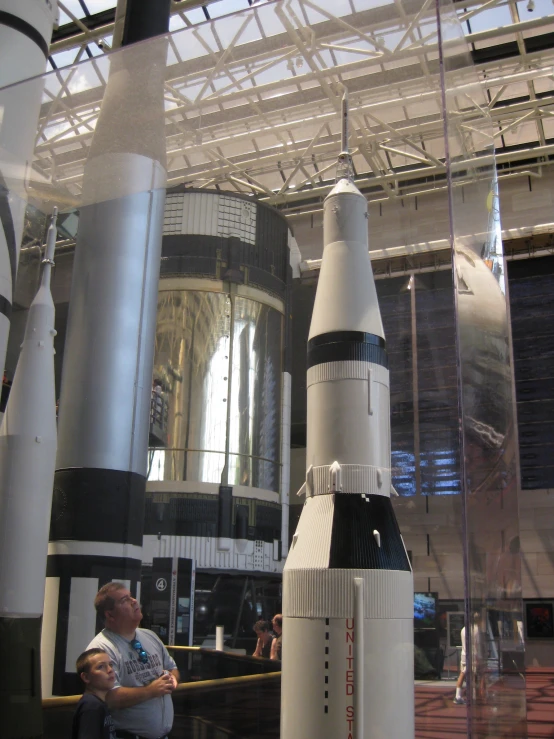 a model of the saturn system, possibly a rocket