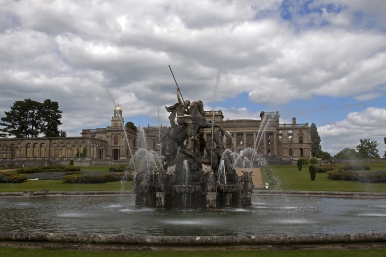 the statue is designed to look like elephants in the water