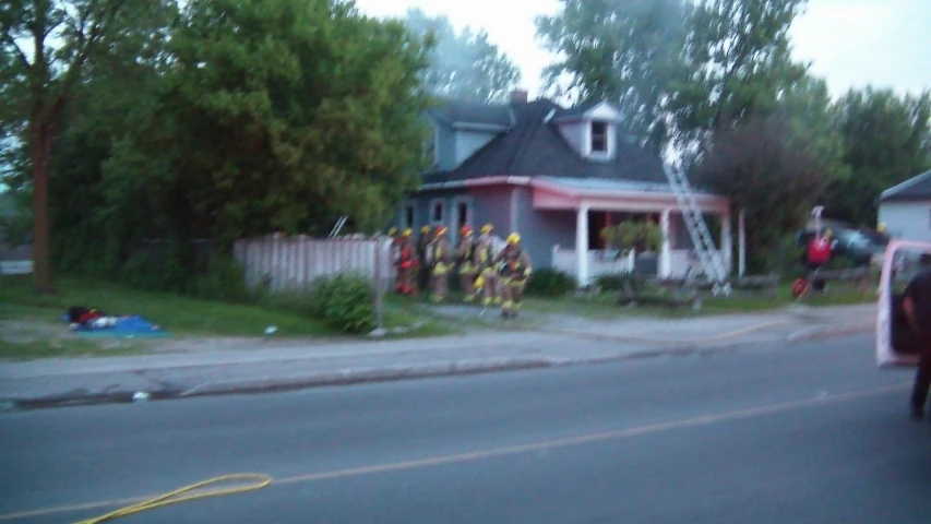 a house fire is coming out the front yard