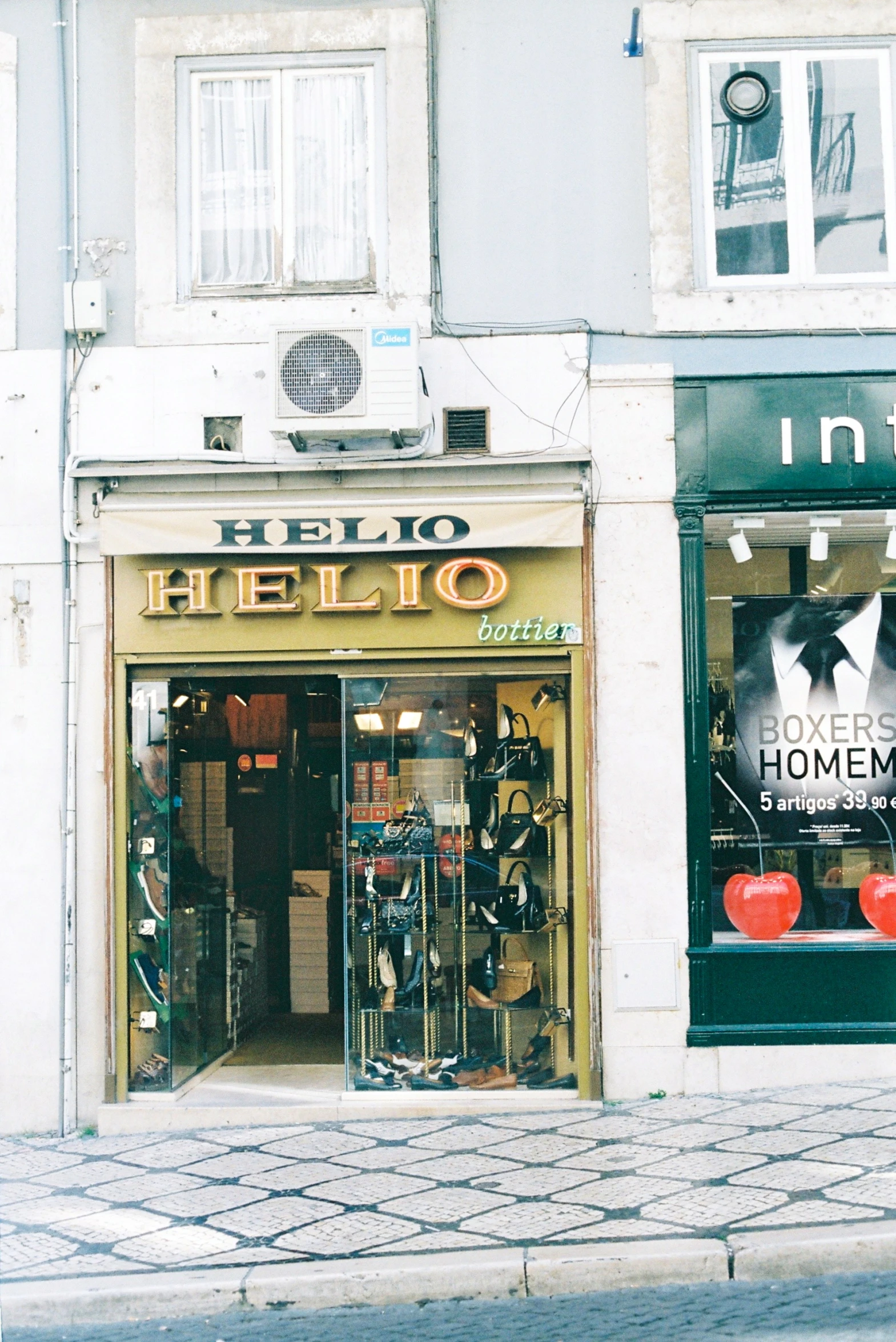 store front showing a unique collection and window display