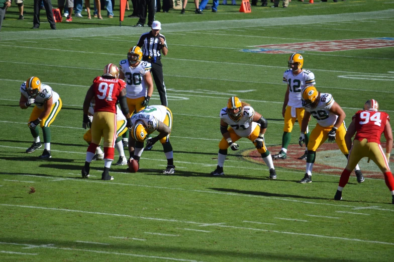 some football players in action on the field