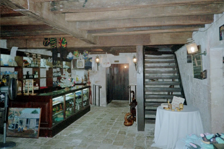 a music store with a long counter