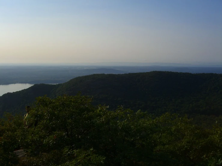 the water and trees look over the valley