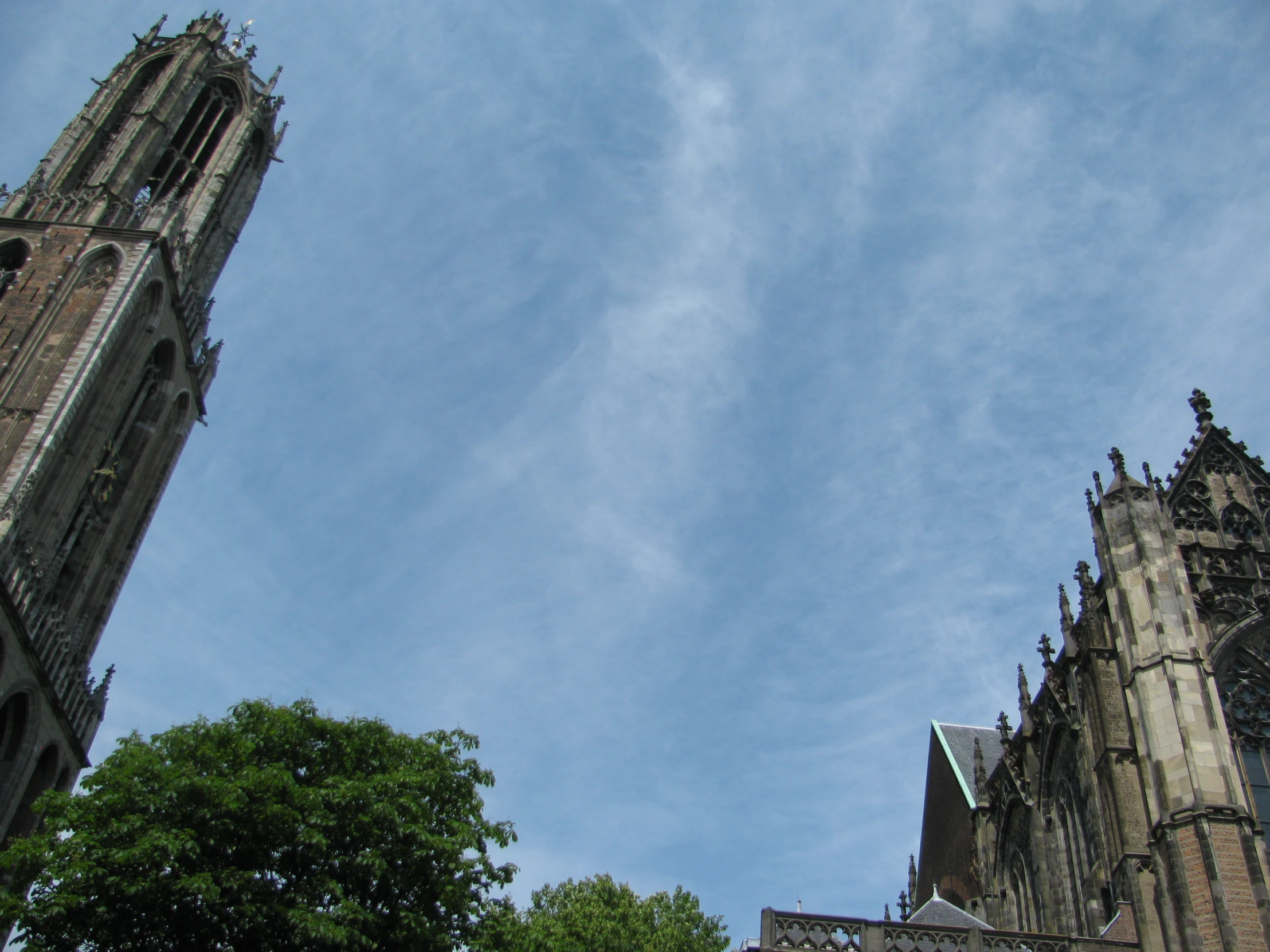 a po of two tall buildings with steeples