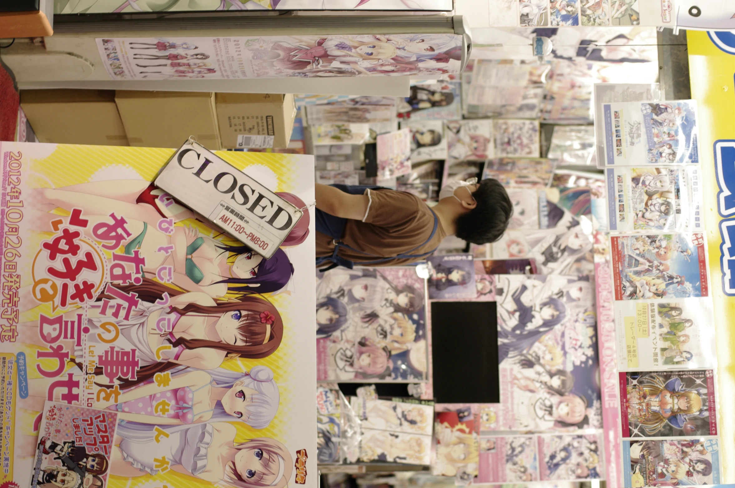 a woman is browsing for comic items at a store