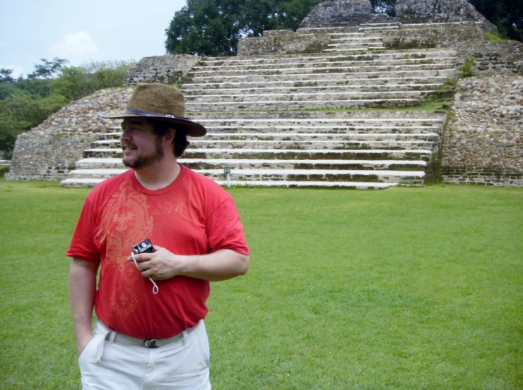 a man standing in front of a set of steps