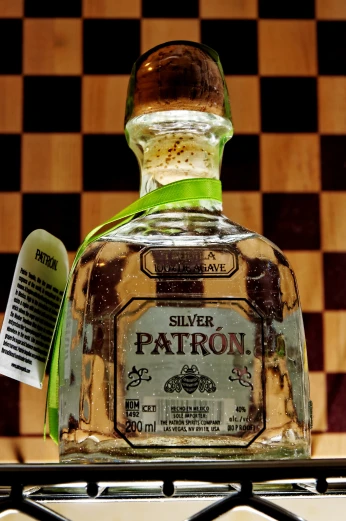 the patron bottle has some sort of alcohol