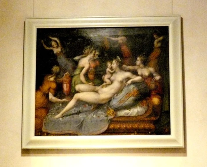 an intricate painting on display at the museum