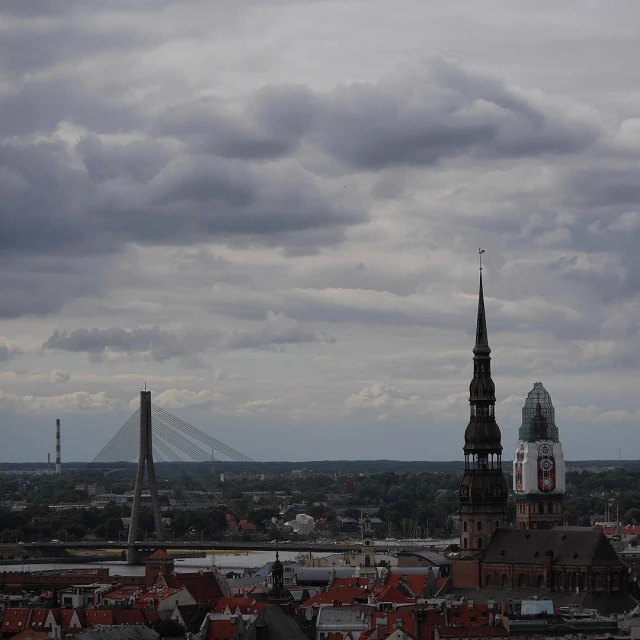 a view from a high vantage of the city skyline