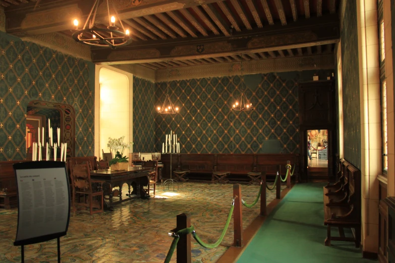 an ornate dining room in an old style