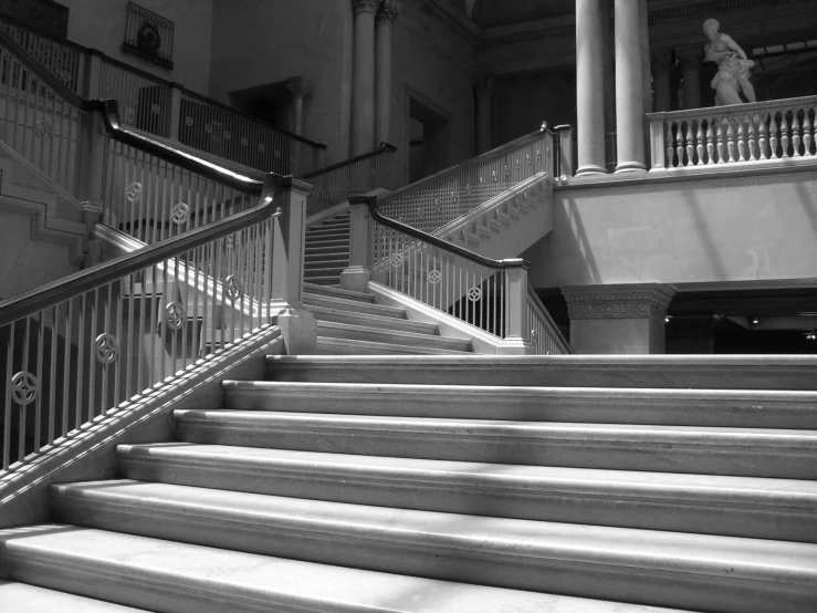 this is a black and white po of some stairs