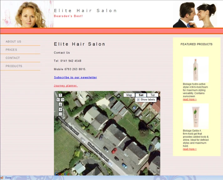 the home page of the website for little hair salon