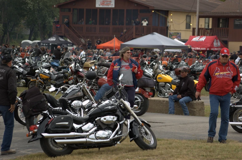 there are a lot of motor bikes at this event