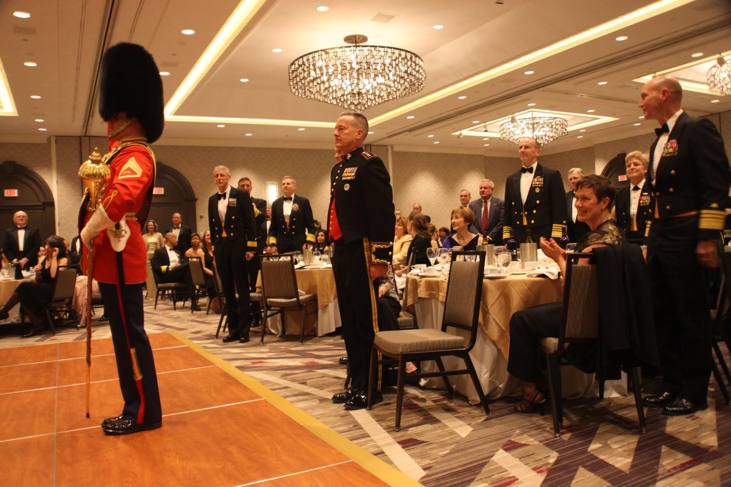 soldiers in uniform, some of them at formal event