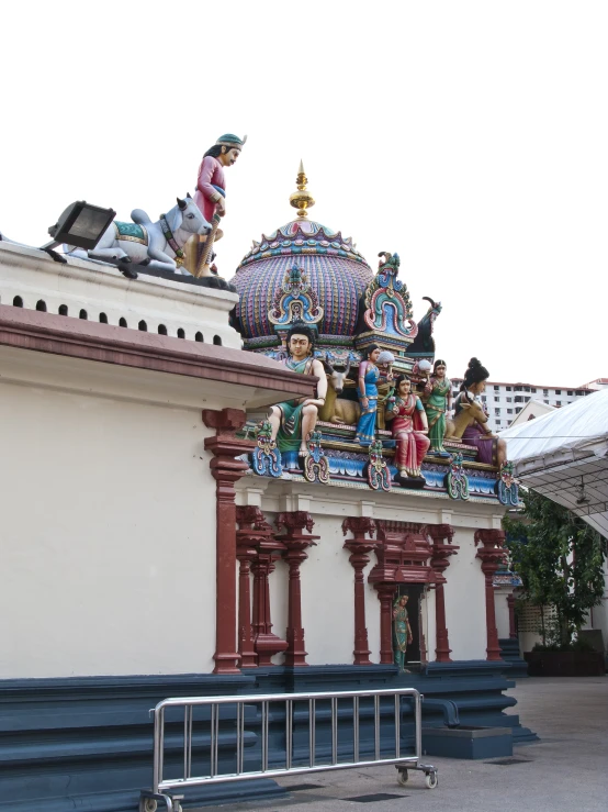 a building with some statues on top