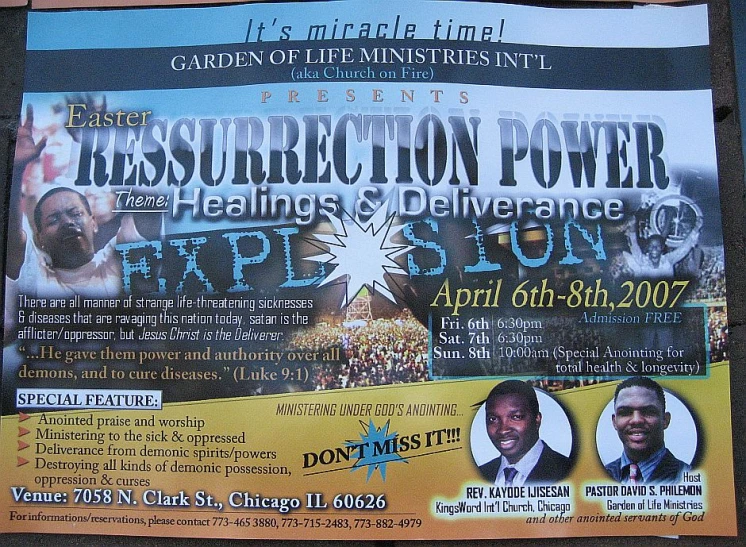 the flyer for the demonstration of power in black