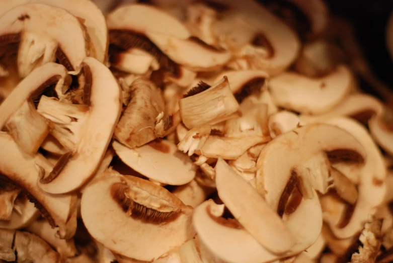 sliced mushrooms on top of each other