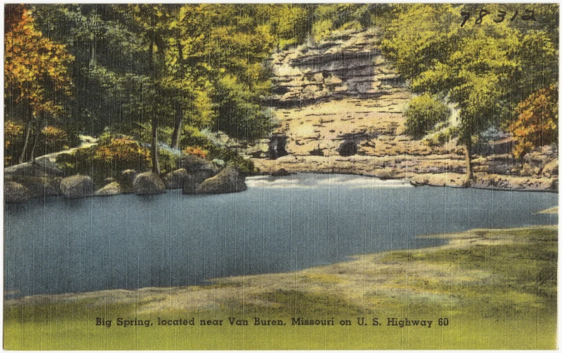 the lake at millbrook, with cliffs in the distance