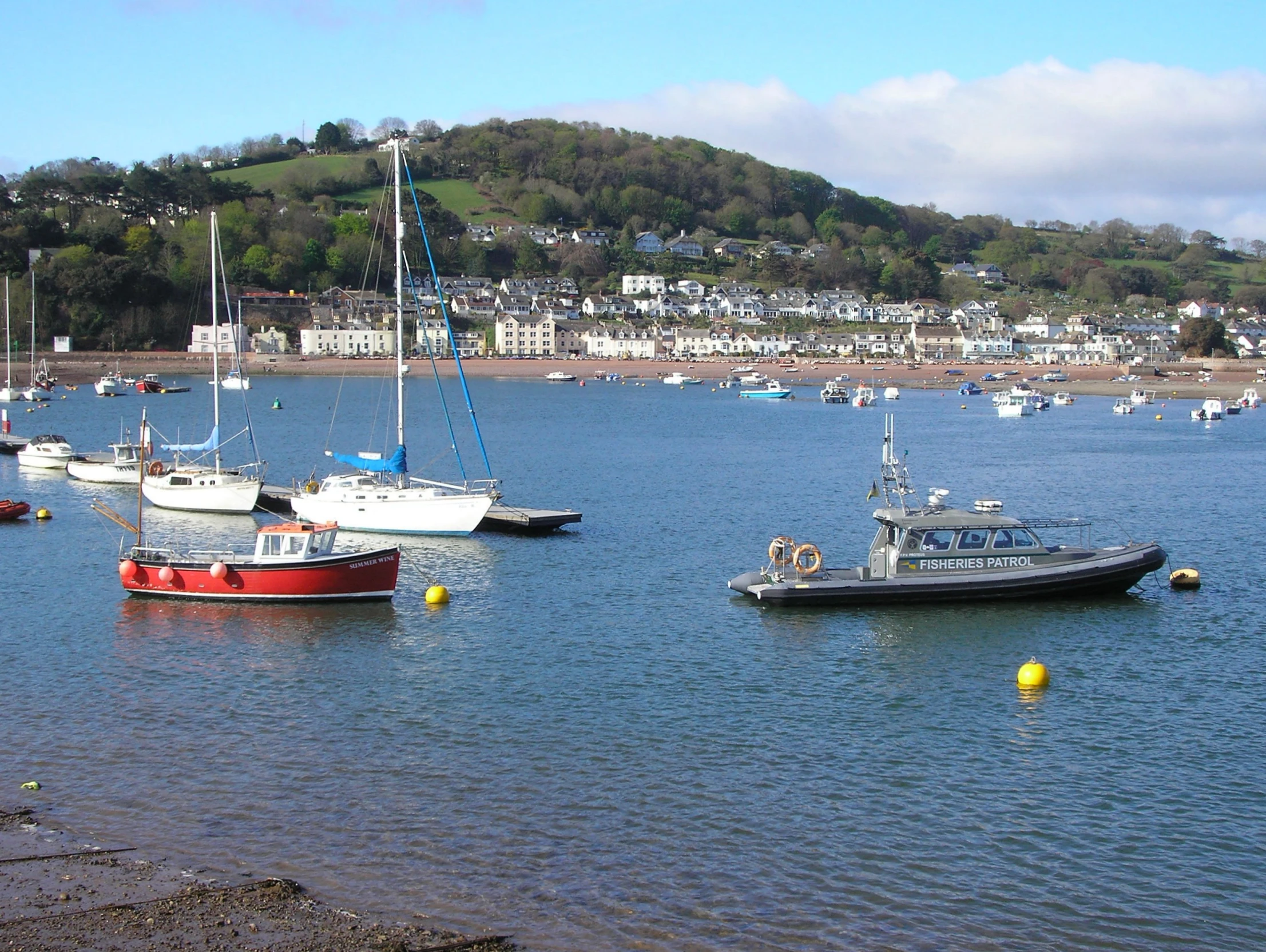 a couple of boats that are sitting in the water