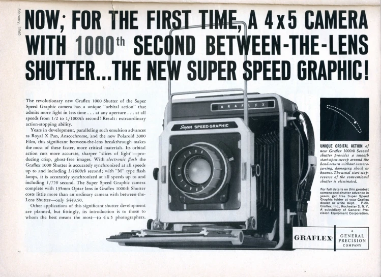 a camera advertit for the new super speed digital camera