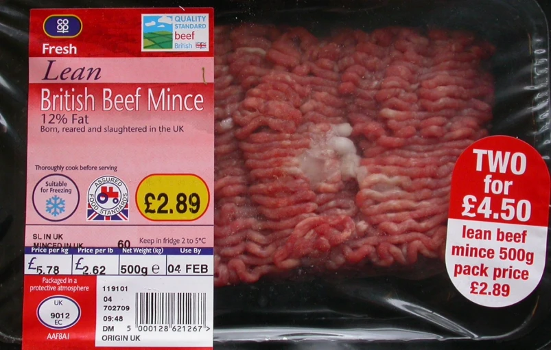 frozen meat, ground meat or lamb in the freezer