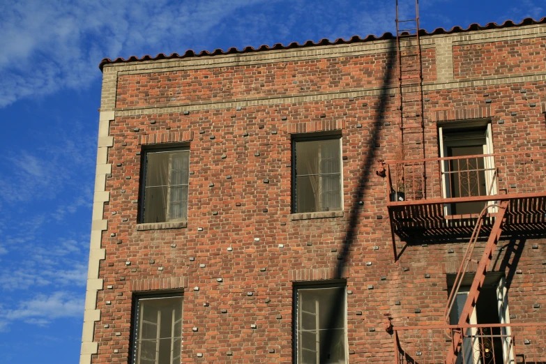 the building is made from red brick