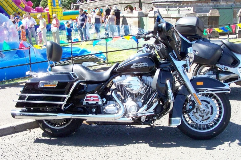 motorcycle on display at an amut park near the water