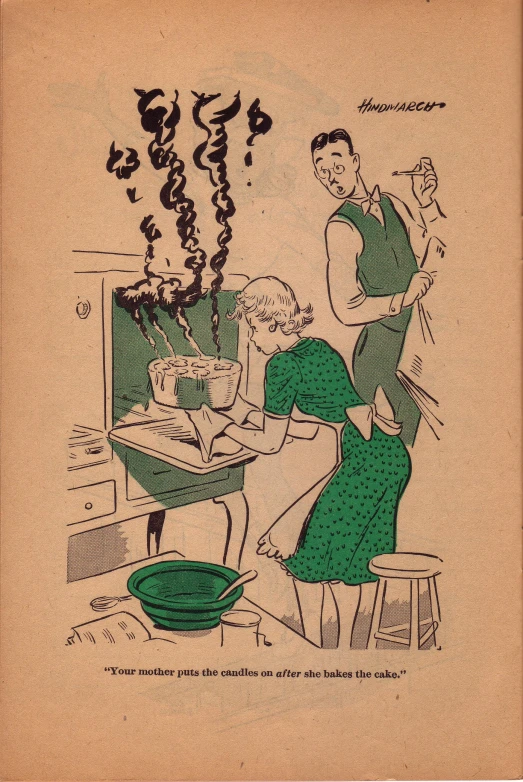 this is a drawing of people cooking and having fun