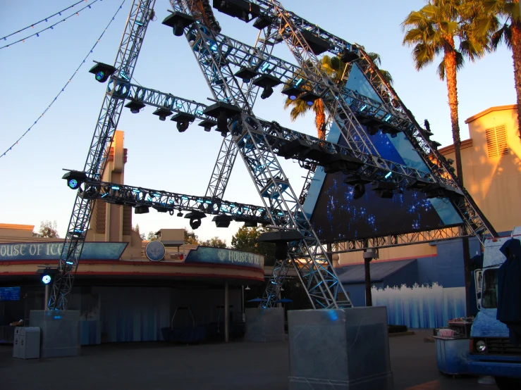 a large roller coaster at the amut park