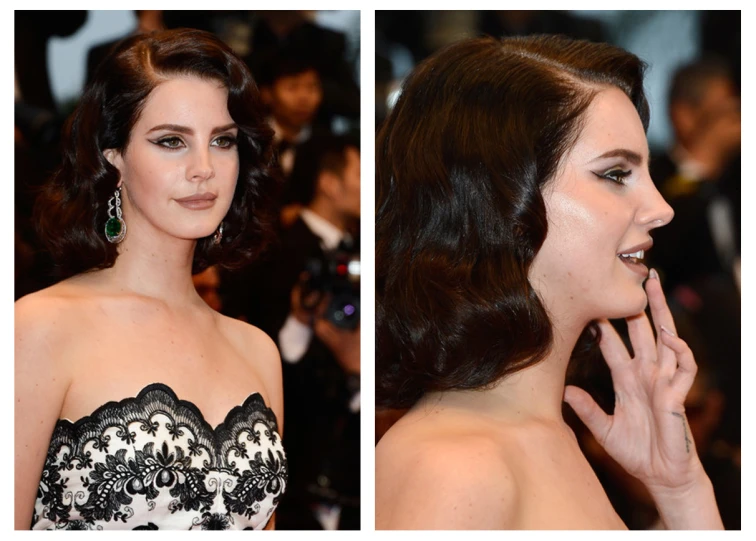 side by side pos of women with dark brown hair and wearing evening dress