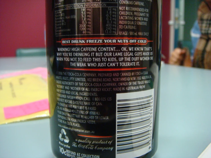 a closeup view of a can with food label