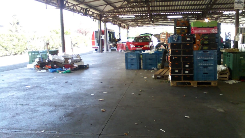 a large garage with a variety of items in it
