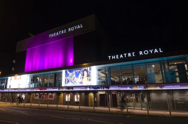 the theatre royal at night time in england