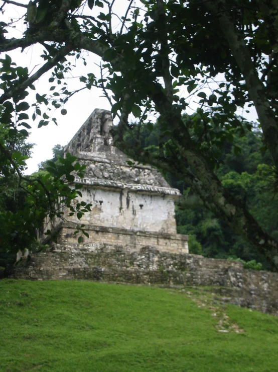 the ruins are on the grassy hill