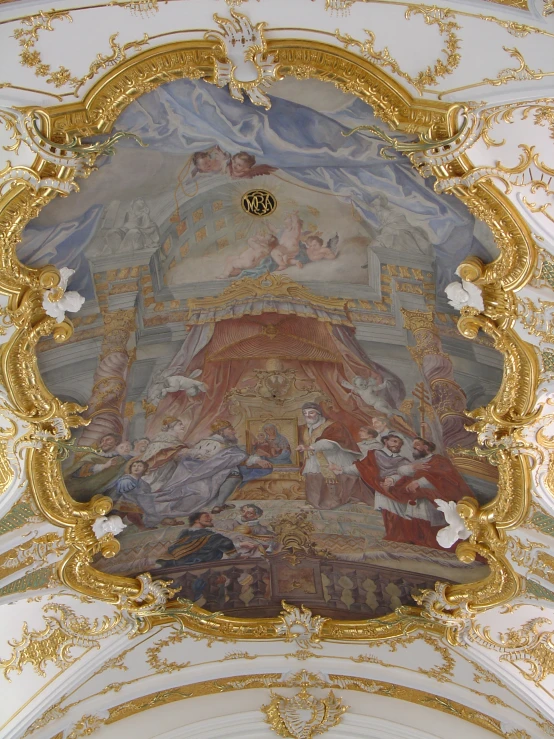 ornate ceiling and wall decoration in a palace