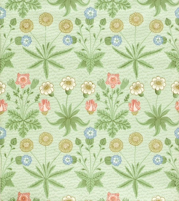 the background pattern of a green wallpaper with many flowers