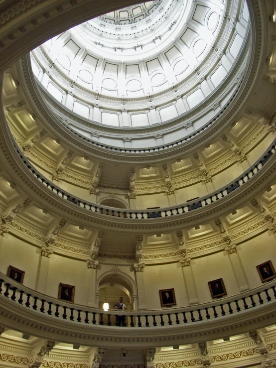 an old building has vaulted ceilings, and a skylight