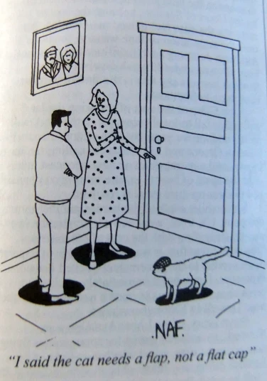 an image of a man and woman entering a door