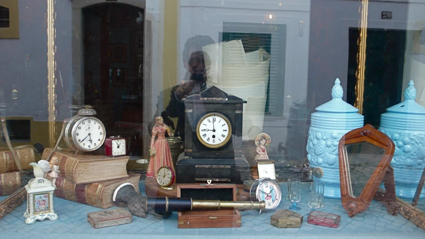 there is a clock displayed in the window