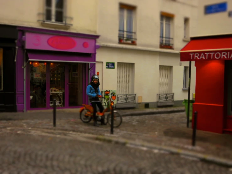 an image of a person on a bike going around the corner