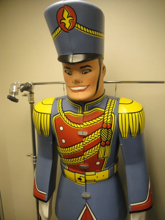 a toy soldier is on display in the room