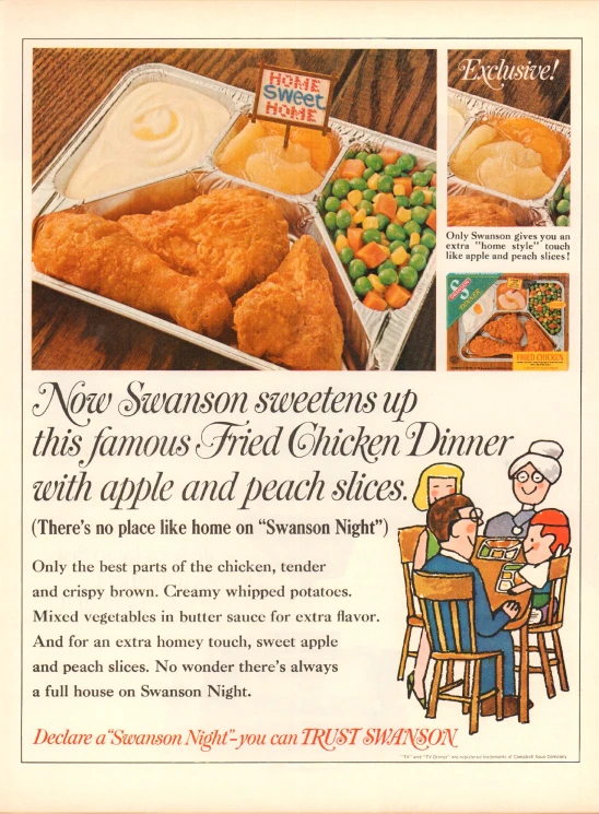 an advertit from a restaurant, showing chicken in dishes