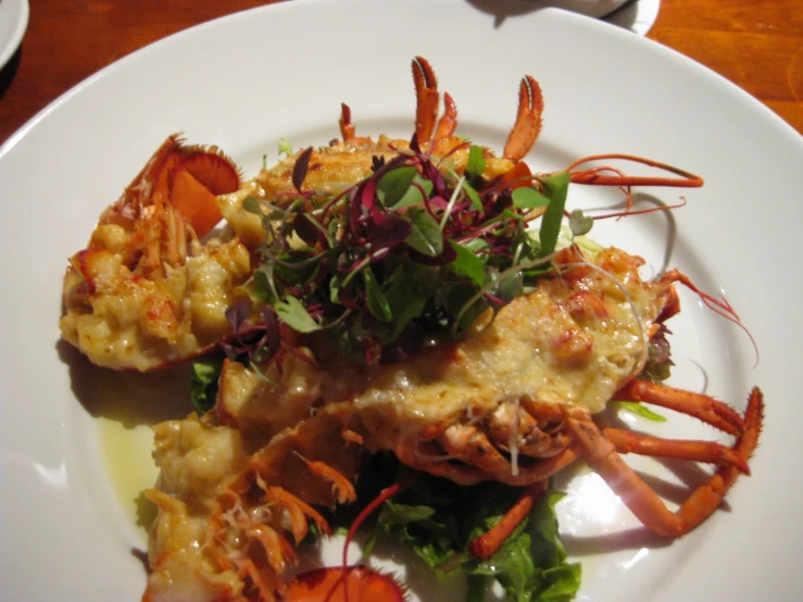 a close up of a plate of food on a table