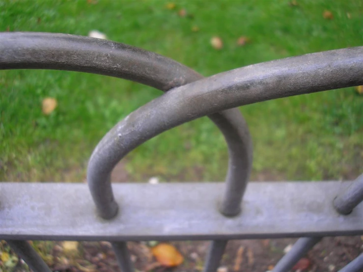 the fence is close to green grass in the park