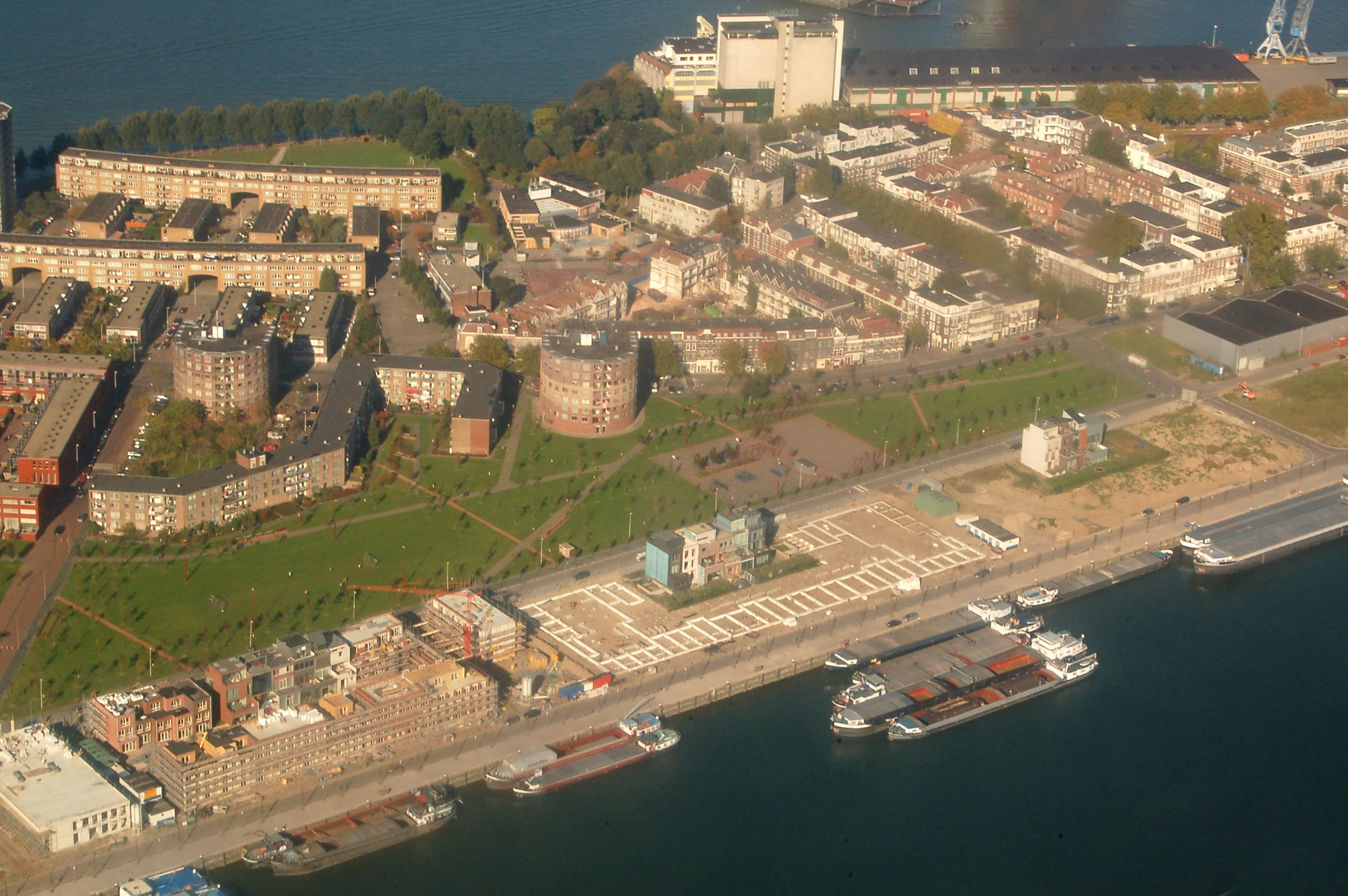 an aerial s of a city in the background