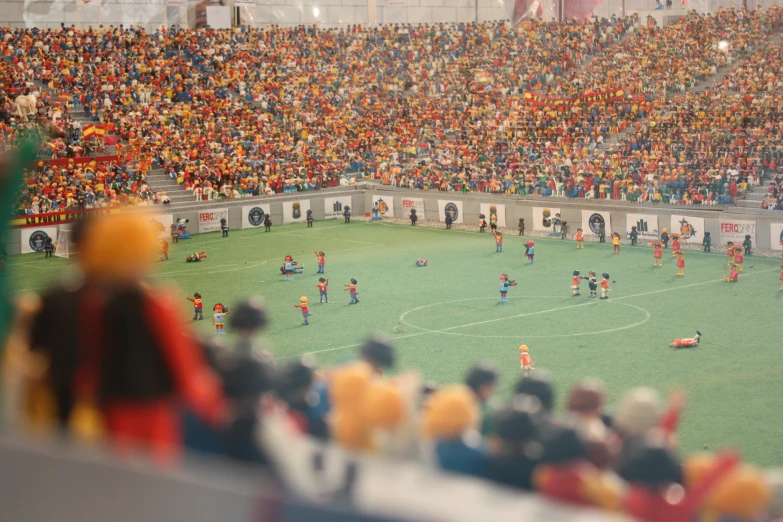 an image of a soccer match from through the window